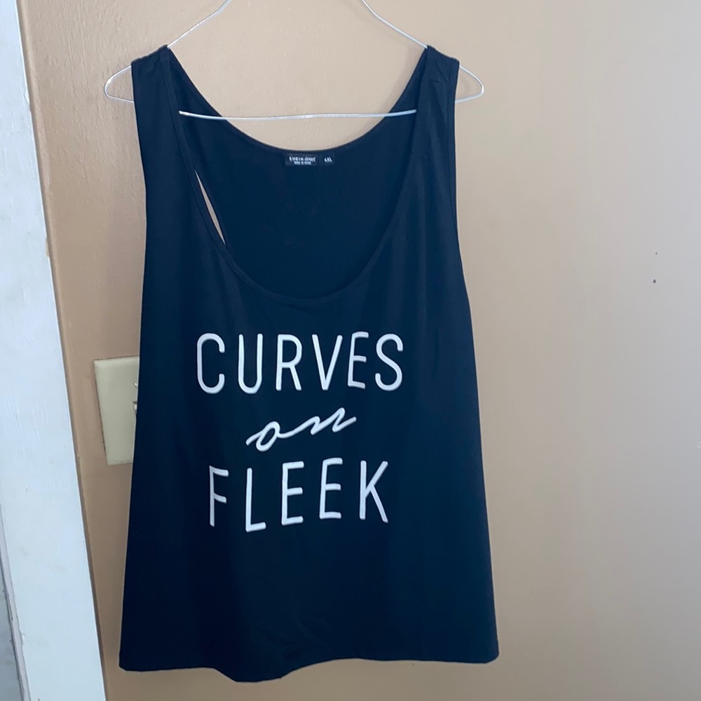 SHEIN black ‘Curves on Fleek’ Plus Size Racerback Tank Top